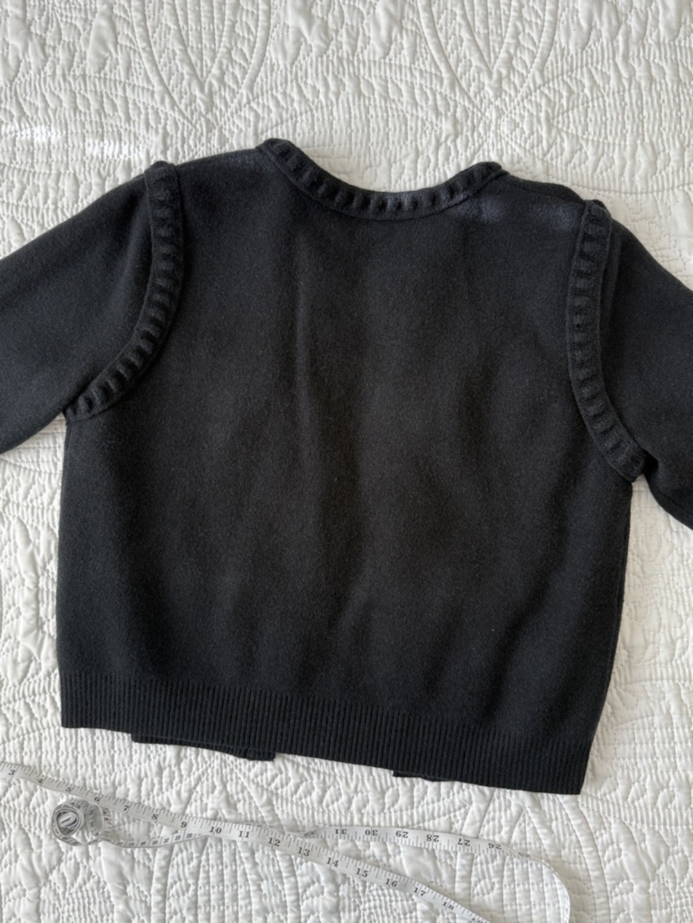 Classic Black Knit Cardigan with Gold Buttons - Picture 8 of 8